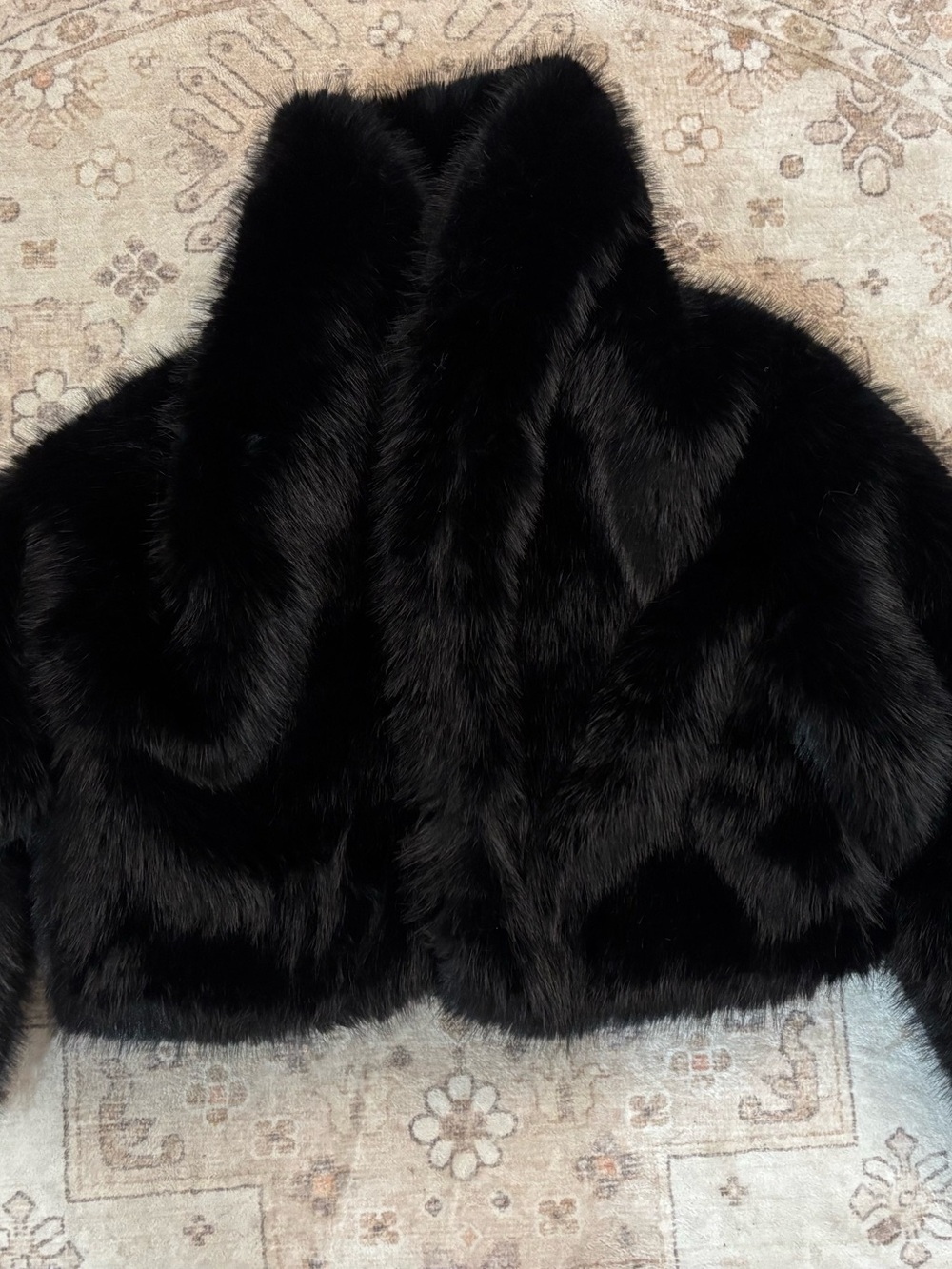 Zara Black Faux Fur Teddy Jacket